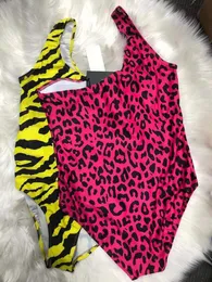 Fashion Wowmen Swimwear Letter Pattern Leopard Print Sexy Summer Swimsuit Hot Sale Women's Bikinis Yellow Red Color Bathing Suit