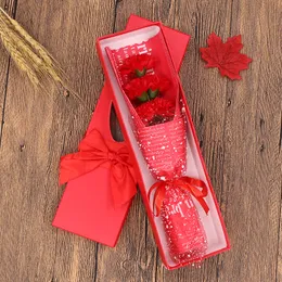 Carnation Flower Mother's Day Gift Bouquet Handmade Soap Flower Gift Box Packaging Artificial Home Decoration For Women's Day Gift CCF5646
