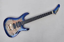 Gitara elektryczna Factory Blue Sunburst z przetwornikami HSH, złotym sprzętem, podstrunnicą z palisandru, wkładką Abalone Fret, zapiekaną szyjką, można dostosować