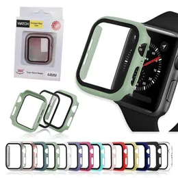 360 Full Cover Hard PC Tempered Glass Anti-Scratch Watch Skärmskydd för Apple Watch Serie SE 6 5 4 44mm 40mm Iwatch 3 2 1 42mm 38mm