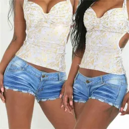 Casual Blue Denim Shorts Women Sexy High Waist Buttons Pockets Slim Fit Summer Beach Streetwear Jeans 210719