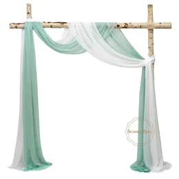 Wedding Arch Drapping Tkaniny 29 "Szeroki 6.5 jardów Sheer SHIFFONOWY Tkanina Tło zasłona Draperia Ceremonia Recepcja Swag 210913