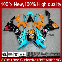 دراجة نارية Body for Kawasaki Ninja ZX 10R ZX10 10 R 1000 CC ZX10R Cyan Shark 08 09 10 هيكل السيارة 56no.192 ZX1000 C 1000CC ZX-10R 2008 2009 2010 ZX1000C 2008-2010 Fairing