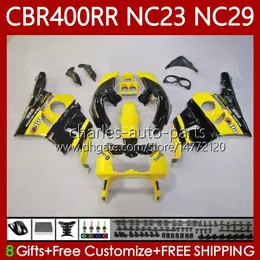 Fairing Kit for Honda CBR 400 RR CC 400CC NC23 Yellow Black 1988 1989 1990 1990 1993 1993 1993 1993ボディ65NO.92 CBR400RR CBR400 RR 400RR 88 89 90 91 92 93 OEM Bodywork