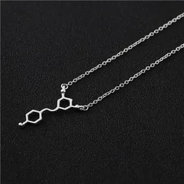 30st Gold Coffeine Water Chemical Molecular Structure Molecule Apple Arrow Infinite Hjärtglasskedjan Kedjan halsband Geometrisk choker för kvinnor