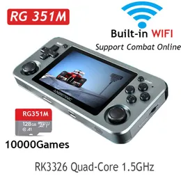 لاعبي اللعبة المحمولة Anbernic RG351M RG351P RETRO Aluminium Aluminy Shell 2500 Console RG351 Handheld Player