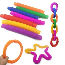 Kids Color Telescopic Bellows Sensory Toys Children Decompression Toys Stretch Tube Funny Telescopic Tube Toy YL361