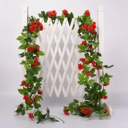 Artificial Flower Vine Fake Silk Rose Ivy Flowers For Wedding Decoration Vines Hanging Garland Home Decor