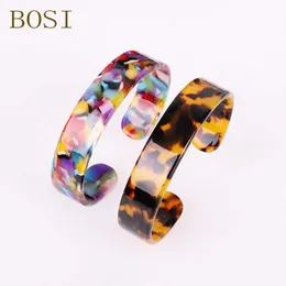 Za Leopard Print Resin Bracelets Colorful Bangle for Women Bohemian Resin Cuff Bracelet Fashion Acrylic Wedding Elegant Jewelry Q0719