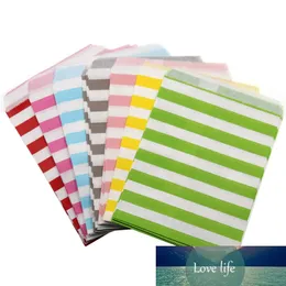 Färgglada godisväskor Stripe Food Greaseproof Paper Candy Buffet Barn Favor Gift Bröllopsdekoration Födelsedagsfesttillbehör