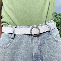 New Fashion Retro Classic Leather Versatile Light Body Round Buckle Simple Round Needle Belt Jeans Women's Fashion Women G220301