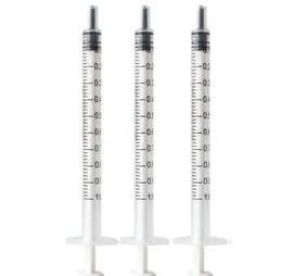 2021 Partihandel 1 ml Slim Injection Nutrient Mätning av plastinjektionsspruta Solig blandningspatron