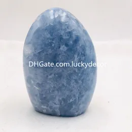 Naturpolerad oregelbunden Celestit Quartz Crystal Healing Art Blue Rock Gemstone Specimen Reiki Uppställning Visa Stone Staty Heminredning Present Fengshui