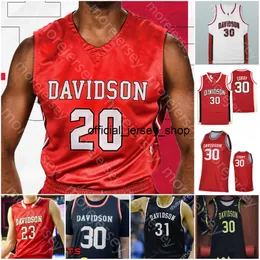 Maglia da basket personalizzata Davidson Wildcats NCAA College Curry Kellan Grady Jon Axel Gudmundsson Luka Brajkovic Luke Frampton