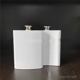 8oz White Hip Flask Stainless Steel Sublimation Blank Pot DIY Pocket Mini Outdoor Camping Wine Bottles Drinkware