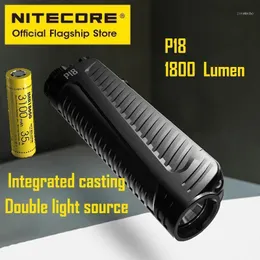 デュアルライトソースキャスティング1800ルーメン超明るいサイレント戦術的な懐中電灯トーチ