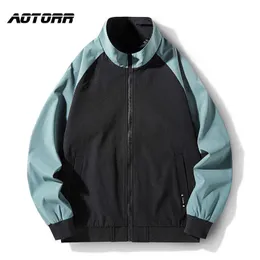 Jaqueta de beisebol de retalhos homens magro esportes casuais moletom jaqueta masculino outono carrinho casaco de colarinho manga comprida windbreaker 211011