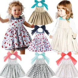 Wholesale Children Waterproof Apron Dress Baby Girl Bib Floral Dining Smock Breathable Clothes E098 210610