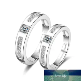 Fedi nuziali per coppie di zirconi in argento sterling 925 Anello di fidanzamento in argento alla moda per gioielli da amante di anniversario romantico S-R245
