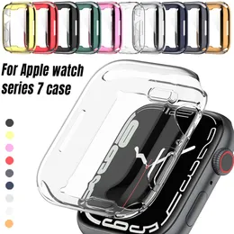 Caso para Apple Watch 7 Case 41mm 45mm Acessórios Full TPU Bumper Protector Capa para iWatch Series 7 Shell de Proteção