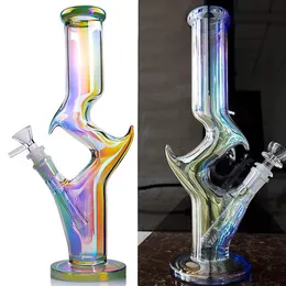12 inch Hookah Glow In The Dark Lumious Baker Glass Water Bongs Dab Rigs Bubbler 18.8 MM Downstem 14.4 Female Bowl