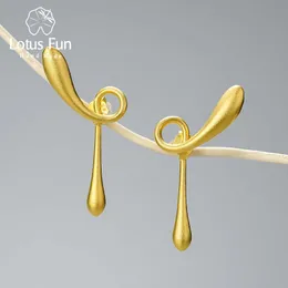 Stud Lotus Fun 18K Gold Unusual The Fleeting Years Twist Earrings For Women 925 Sterling Silver Fashion Jewelry 2021 Trend