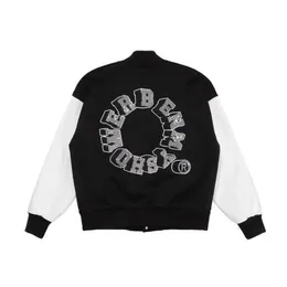 Giacche da uomo Uomo Moda manica lunga Bomber Patchwork Perforazione Ricamo Giacca da baseball Autunno con scollo a V Hip-Hop Streetwear Cappotti