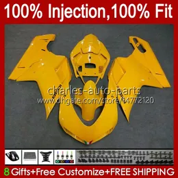 Injection Fallenings ل Ducati All Yellow 848 1098 1198 S R 848R 1198R Bodywork 18no.8 848s 1098s 2007 2008 2009 2012 2012 2012 1098R 1198S 07 08 09 10 11 12 OEM Body Kit