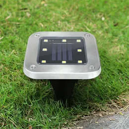 4PCS 8 LED Luci solari da giardino IP65 Solari impermeabili Lampada da terra Illuminazione esterna Rilevamento paesaggistico per prato Patio Pathway D3.5