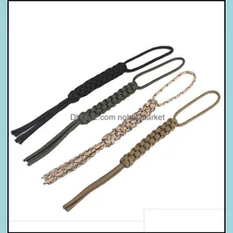 Nyckelringar Smycken 4 st Lot Handgjorda Paracord Kniv Rope Lanyard ficklampa Keychain Drop Leverans 2021 SDVGN