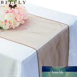 50 sztuk Organza Table Runner Obrus ​​Okładka Miękkie Sheer Fabric Chair Łęk Swag Wedding