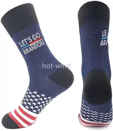 Lets Go Brandon Trump Socks 2024 American Val Party Supplies Roliga Sock Män och Kvinnor Bomull Strumpor FY3551 EE