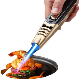 Nowa potężna latarka zapalniczka wiatroodporna zapalniczka kuchenna na butan Jet napompowane grill na świeżym powietrzu cygaro podpalaczka gadżety