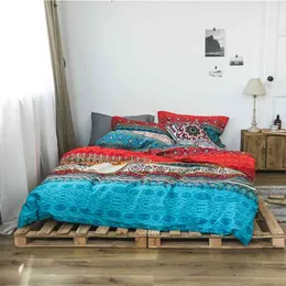 Bohemian Cotton 3d Comforter Set di biancheria da letto Luxury Boho Copripiumino Set Federa Queen King Size Biancheria da letto Copriletto 210706