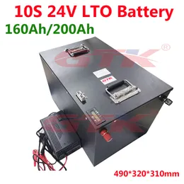 LTO 24V 160AH 200AH Lithium Titanate Batteri för 3600W Solpaneler Fritidsfordon Turistbussar + 20A laddare