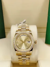 Luksusowe zegarki męskie mechanizm automatyczny mechaniczne męskie zegarki na rękę lub zegarki damskie 41mm 36mm diamentowe zegarki bransoletka Rose aaa Reloj projektant mody Montre