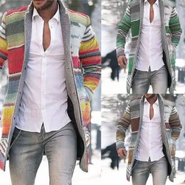 Explosive spring 2021 Coats mid-length cardigan sweater printed windbreaker long-sleeved jacket men
