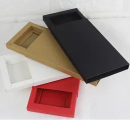 Kleine bis große Kraftpapier-Schubladen-Pappschachtel für Handyhüllen, Schmuck-Verpackungsbox, rot/weiß/schwarz/Kraftpapier-Box im Schiebestil