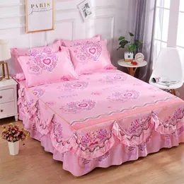 Ruffle sängkläder trendig hushållsäng kjol för flera storlekar sängkläder madrass bra sängkläder med örngott f0067 211203