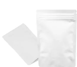 2021 100 sztuk Biały Stand Up Glossy Folia Aluminiowa Zip Recyklingowa Torba Pakowa Zipper Worka do przechowywania proszku