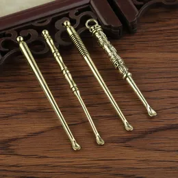 8 Styles Wax dabber tools atomizer tank metal 70mm jar smoking gold mini dab tool stick spoon ear pick for dry herb titanium nail vape vaporizer