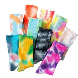Women Men Colorful Tie-dye Cotton Socks Funny Novelty Skateboard Harajuku Hiphop Soft Crew Sock Unisex