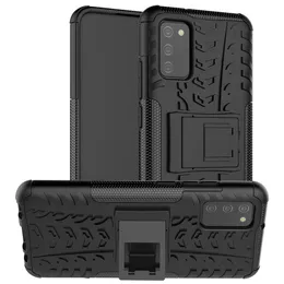 Hüllen für Samsung Galaxy A02S A02 M02 Heavy Duty Rugged Armor Stand Stoßfeste Hülle Weiches TPU-Silikon Harte PC-Rückseite Coque Fundas