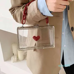 夏の高品質の透明なショルダーバッグ新しいチェーンハンドバッグ女性のデニャーの高級モードクロスボディバッグ財布