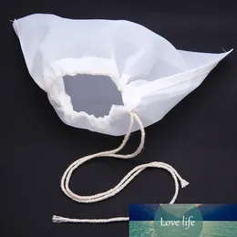 5 pçs / conjunto de chá vazio malha branco nylon saquinho filtro reutilizável resíduo resíduo de resíduo de resíduos filtro de bebida