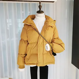 Moda outono e inverno para baixo jaqueta de jaqueta parka casaco solto calor espesso de algodão casaco mulheres casaco chapéu manga longa mulheres