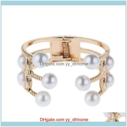 Armbänder Schmuck Trendy Mode Ins Luxus Designer Übertrieben Multi Layer Schöne Diamant Kristall Perle Offene Manschette Armreif Armband Für W