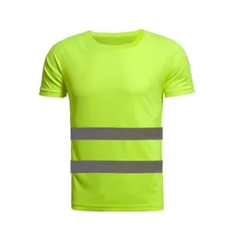 Bezpieczeństwo odblaskowe Koszulka z krótkim rękawem wysokiej widoczności Tees Topy Safe Gear Fitness Siłownia Budowa Unisex Odzież