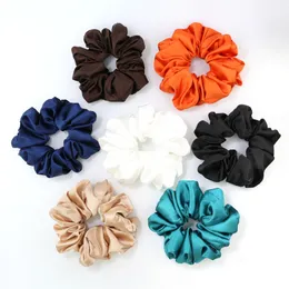 Scrunchies Headbands Solid Hair Satin Hårband Silky Scrunchie Hårband Flickor Ponytailhållare Sommarhår Tillbehör 120 Y2