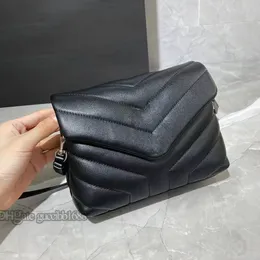 Najwyższej jakości kobiety luksusowe projektanci torby na ramiona czarne oryginalne skórzane krowide L0U pikowane mini -łańcuch mini -łańcuchowa torba z kodem daty 20 cm